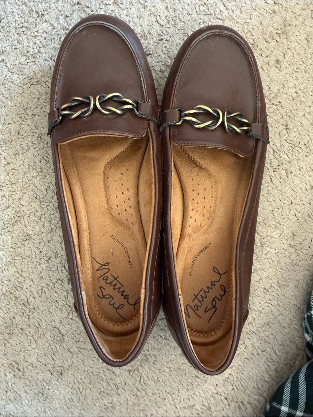 Brown Leather Slip on Loafers Size 9.5